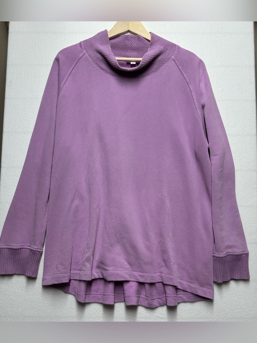 Pure Jill Women’s XL Tall 100% Cotton Purple Knit Sweater Textured Cowl Neck